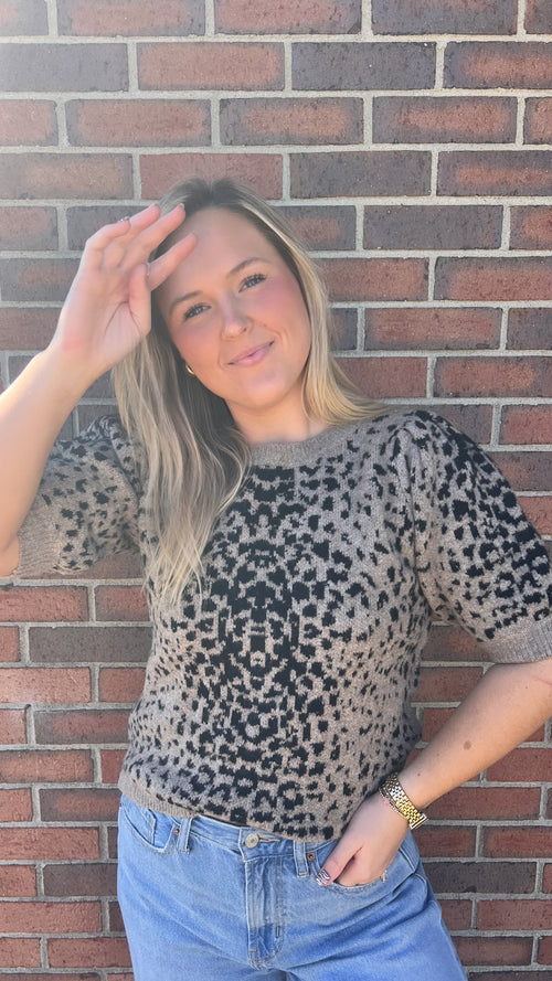 Brown Printed Sweater