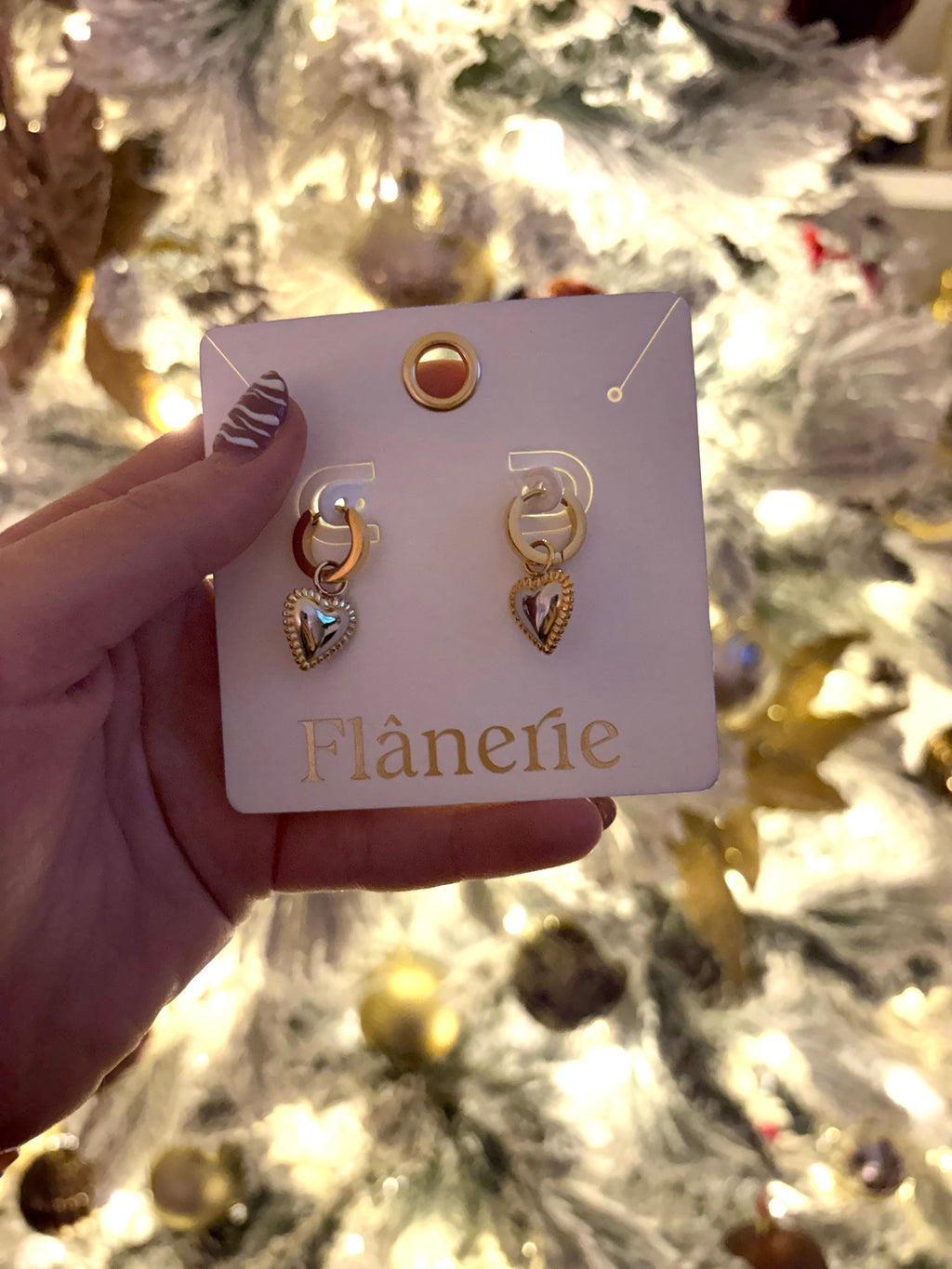 Two Tone Heart Earrings