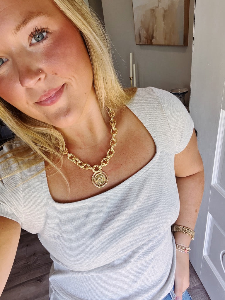 Gold Medallion Necklace