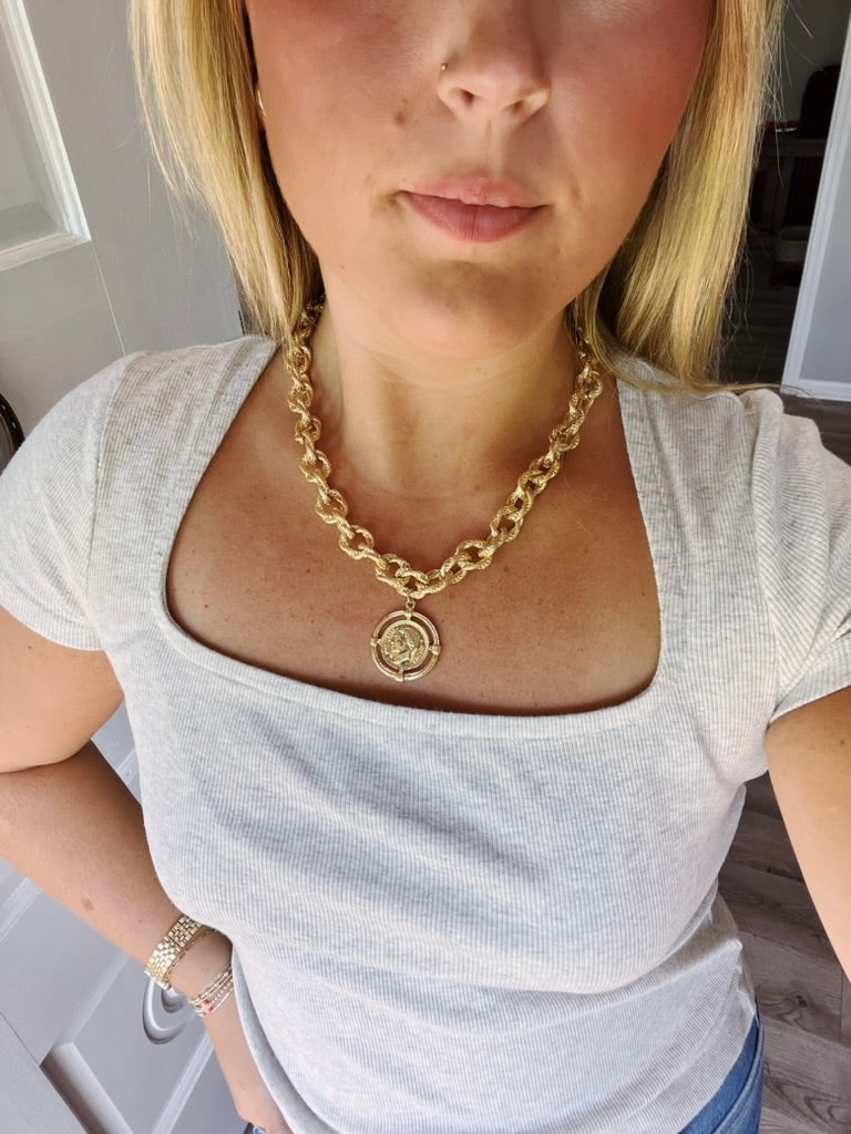 Gold Medallion Necklace