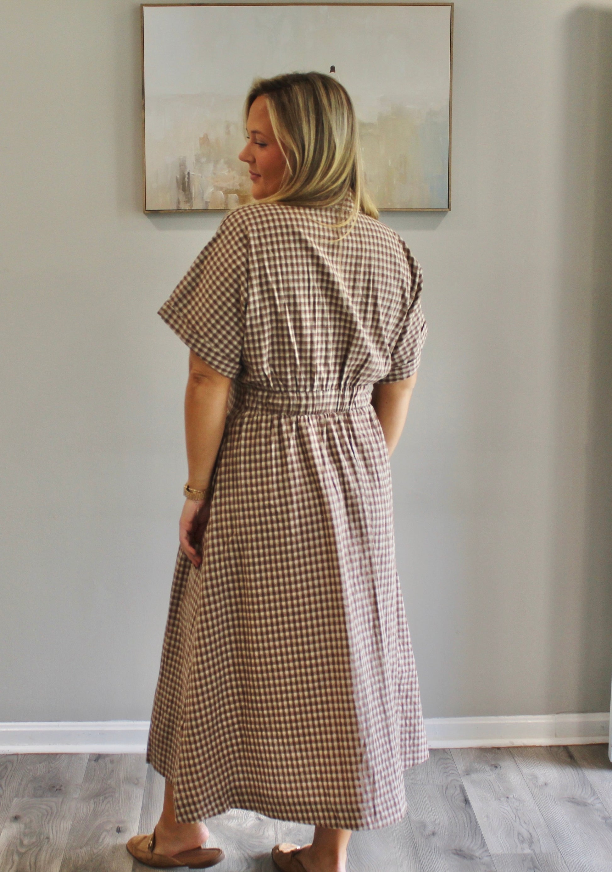 Walnut Gingham Maxi